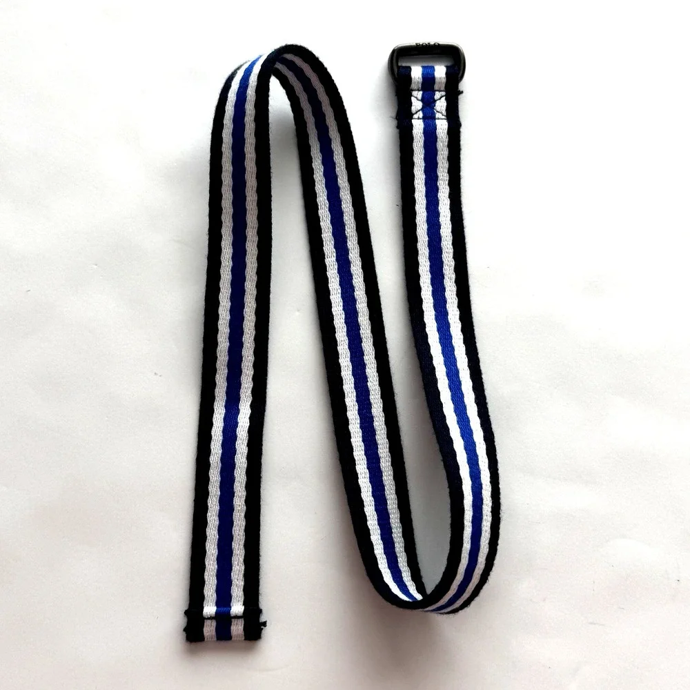 POLO Ralph Lauren Woven Canvas Belt Boy 7 Blue White Easter Preppy Stripe Dressy